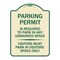 Signmission Parking Permit Is Required to Park in ANY Unmarked Space Visitors Must Park in Visito, TG-1824-23400 A-DES-TG-1824-23400 - alternate 1
